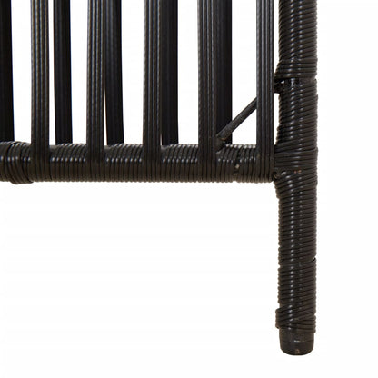 vidaXL Room Divider 3 Panels Black Poly Rattan