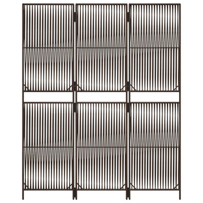 vidaXL Room Divider 3 Panels Brown Poly Rattan