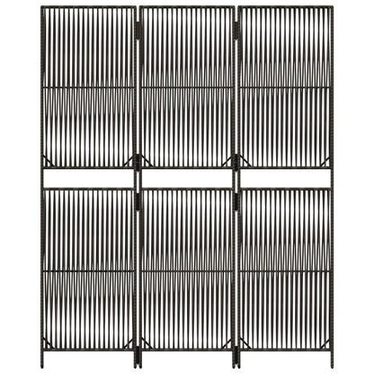 vidaXL Room Divider 3 Panels Grey Poly Rattan
