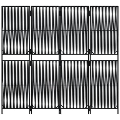 vidaXL Room Divider 4 Panels Black Poly Rattan