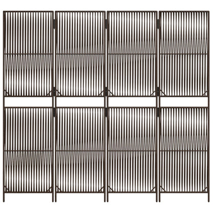 vidaXL Room Divider 4 Panels Brown Poly Rattan