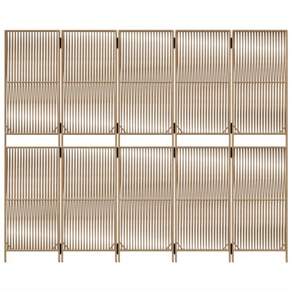 vidaXL Room Divider 5 Panels Beige Poly Rattan