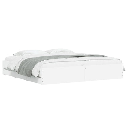 vidaXL Bed Frame with Drawers without Mattress White 200x200 cm