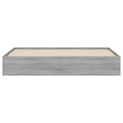 vidaXL Bed Frame with Drawers without Mattress Grey Sonoma 200x200 cm