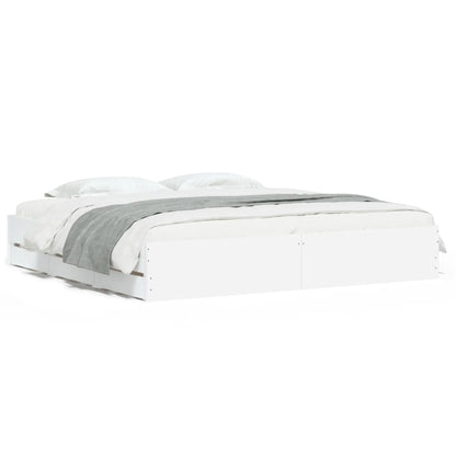 vidaXL Bed Frame with Drawers without Mattress White 180x200 cm Super King