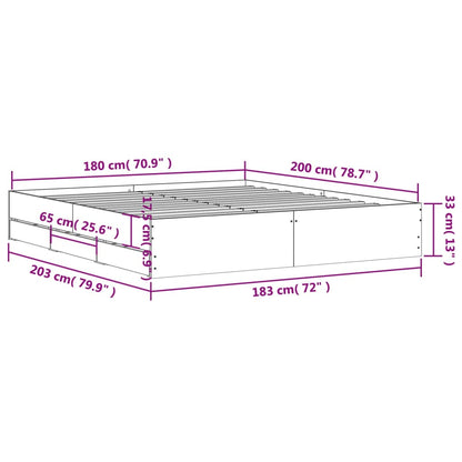 vidaXL Bed Frame with Drawers without Mattress White 180x200 cm Super King