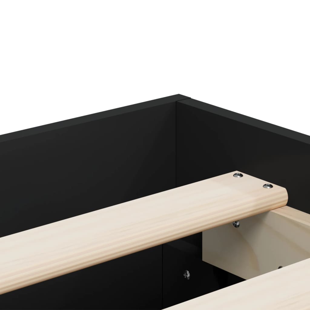 vidaXL Bed Frame with Drawers without Mattress Black 180x200 cm Super King