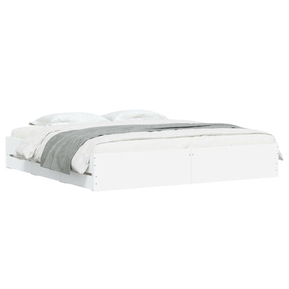 vidaXL Bed Frame with Drawers without Mattress White 160x200 cm