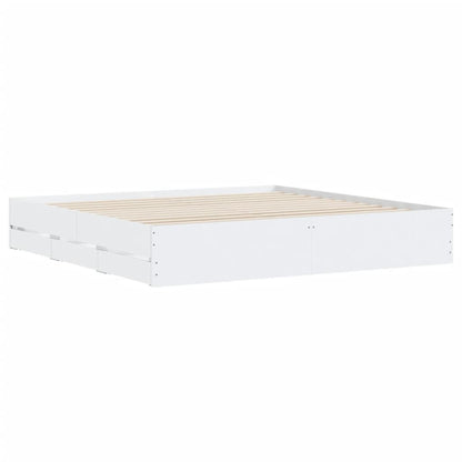 vidaXL Bed Frame with Drawers without Mattress White 160x200 cm
