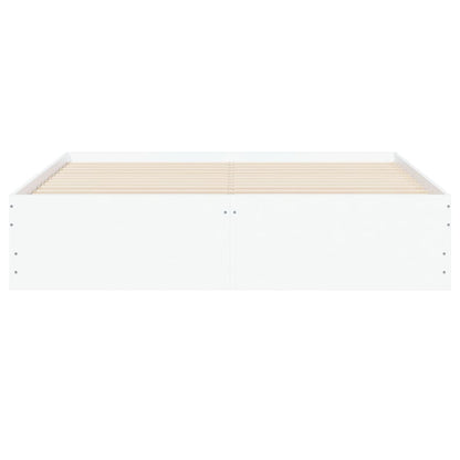 vidaXL Bed Frame with Drawers without Mattress White 150x200 cm King Size