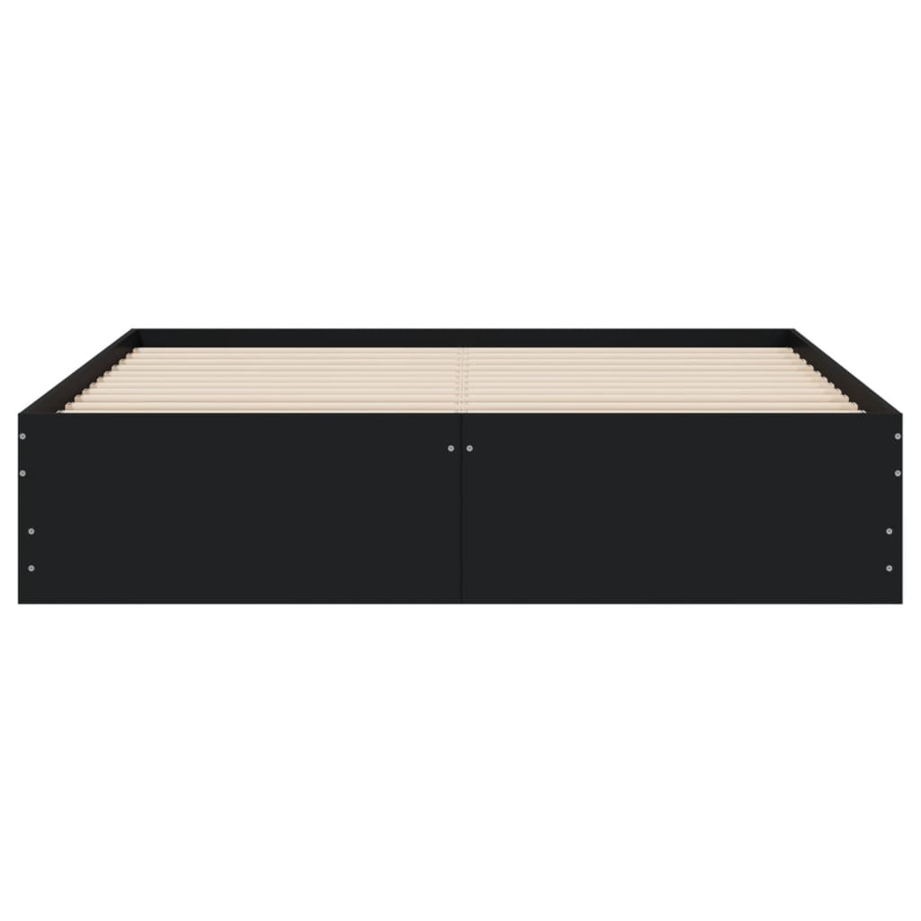 vidaXL Bed Frame with Drawers without Mattress Black 150x200 cm King Size