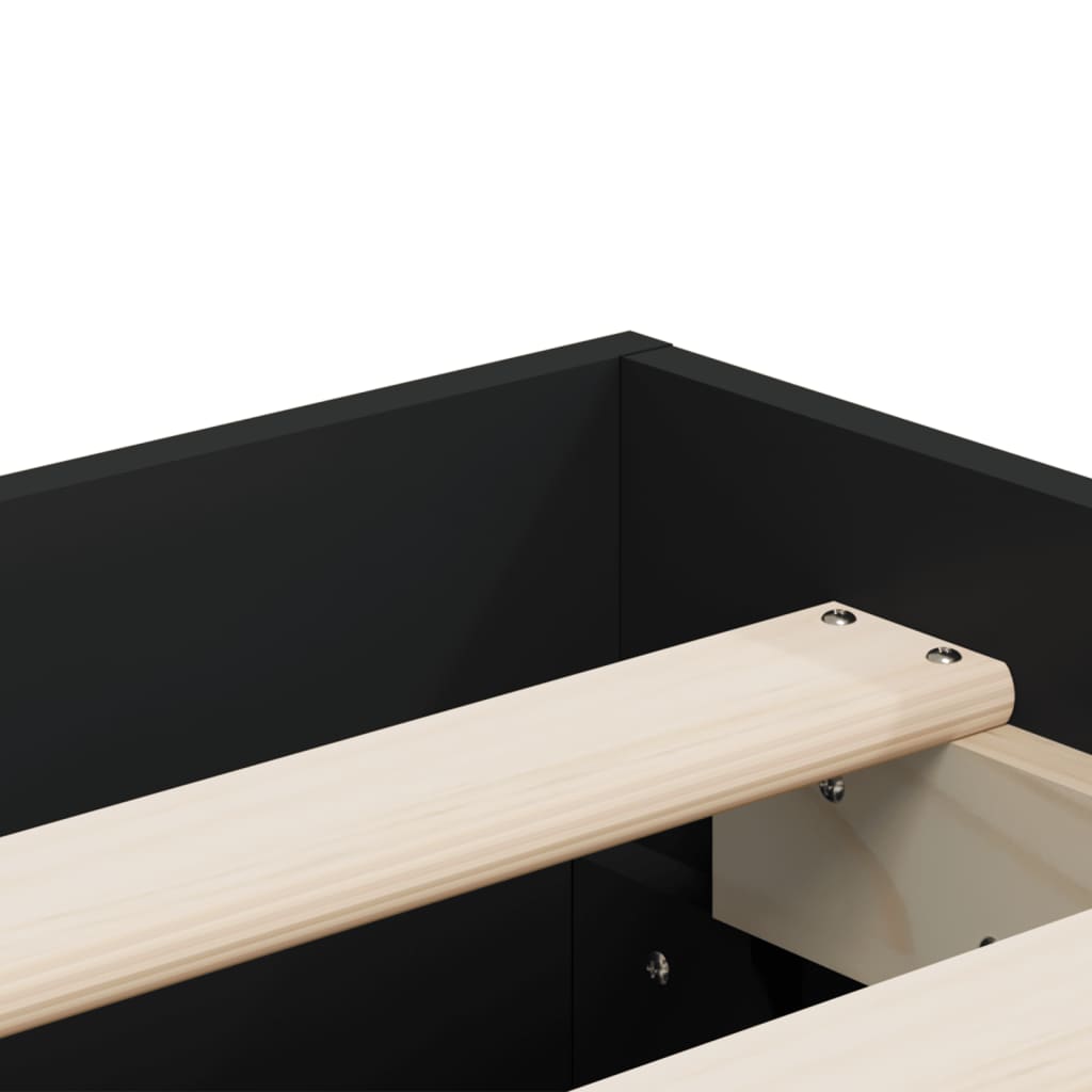vidaXL Bed Frame with Drawers without Mattress Black 150x200 cm King Size