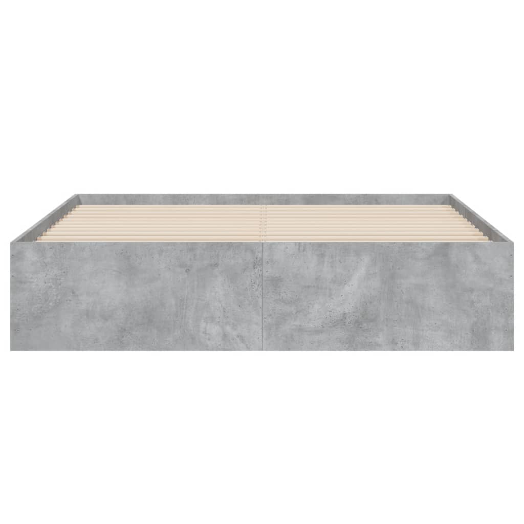 vidaXL Bed Frame with Drawers without Mattress Concrete Grey 150x200 cm King Size