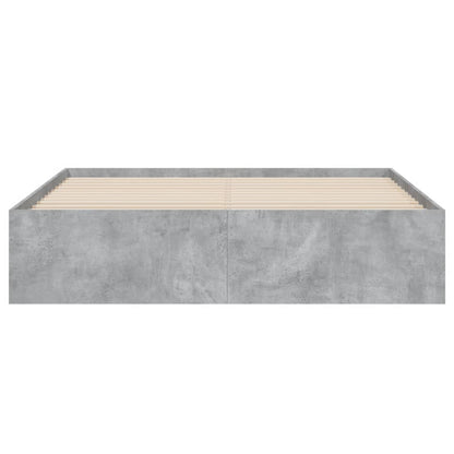vidaXL Bed Frame with Drawers without Mattress Concrete Grey 150x200 cm King Size