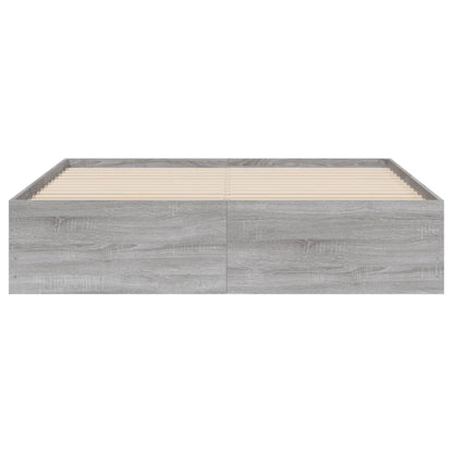 vidaXL Bed Frame with Drawers without Mattress Grey Sonoma 150x200 cm King Size