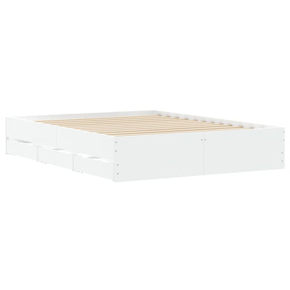 vidaXL Bed Frame with Drawers without Mattress White 140x200 cm