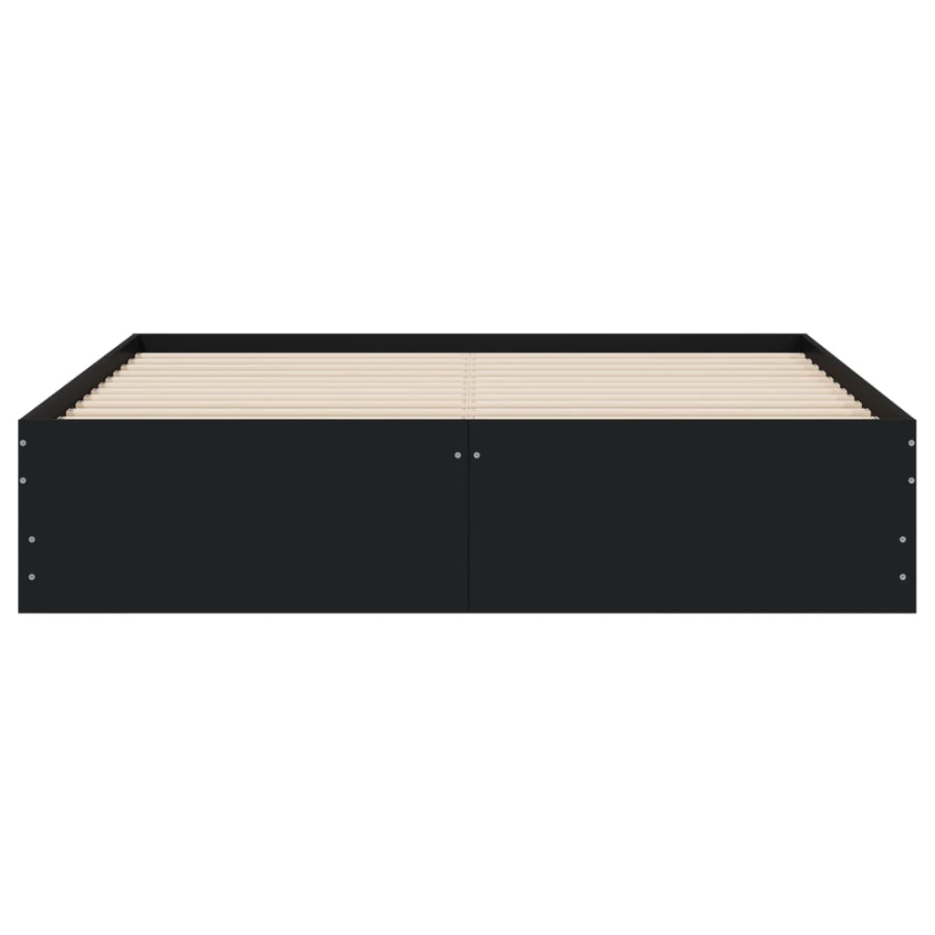 vidaXL Bed Frame with Drawers without Mattress Black 140x200 cm
