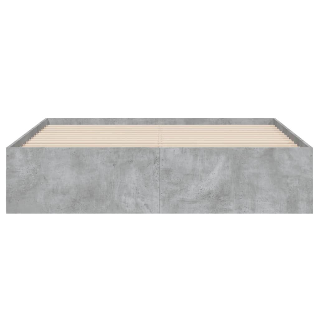 vidaXL Bed Frame with Drawers without Mattress Concrete Grey 140x200 cm