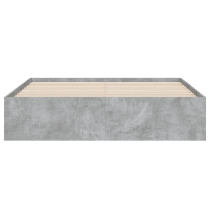 vidaXL Bed Frame with Drawers without Mattress Concrete Grey 140x200 cm