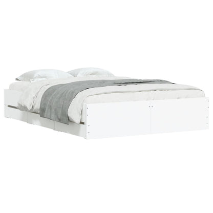 vidaXL Bed Frame with Drawers without Mattress White 120x200 cm