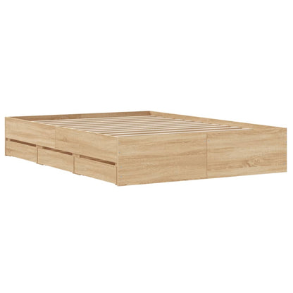 vidaXL Bed Frame with Drawers without Mattress Sonoma Oak 120x200 cm