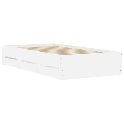 vidaXL Bed Frame with Drawers without Mattress White 100x200 cm