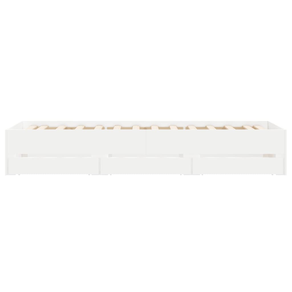 vidaXL Bed Frame with Drawers without Mattress White 100x200 cm
