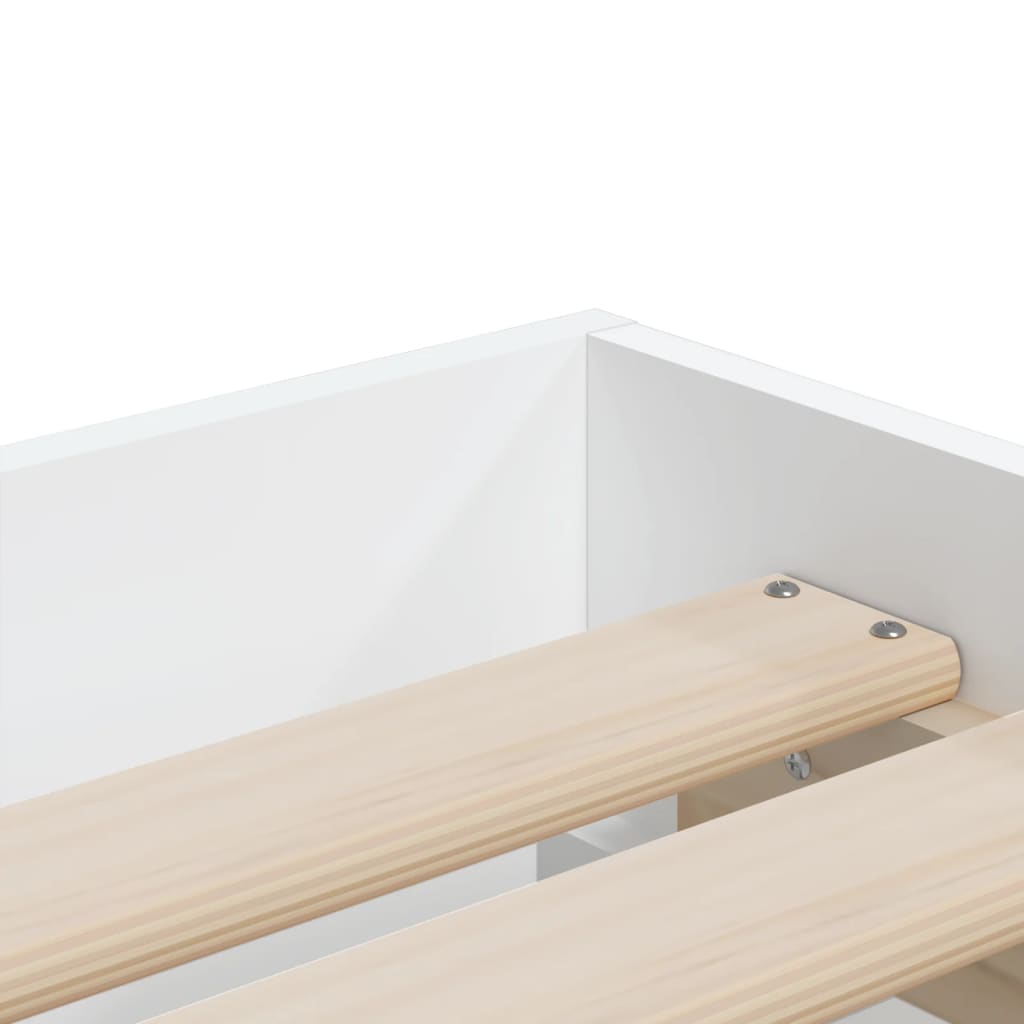 vidaXL Bed Frame with Drawers without Mattress White 100x200 cm