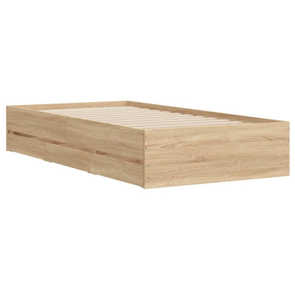 vidaXL Bed Frame with Drawers without Mattress Sonoma Oak 100x200 cm