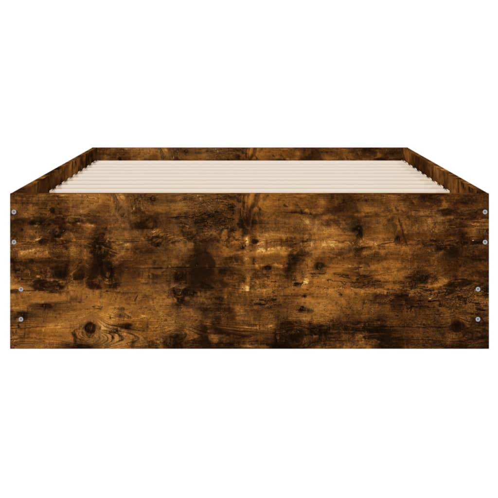 vidaXL Bed Frame with Drawers Smoked Oak 100x200 cm Engineered Wood