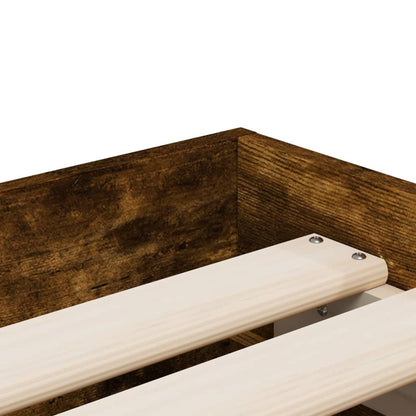 vidaXL Bed Frame with Drawers Smoked Oak 100x200 cm Engineered Wood