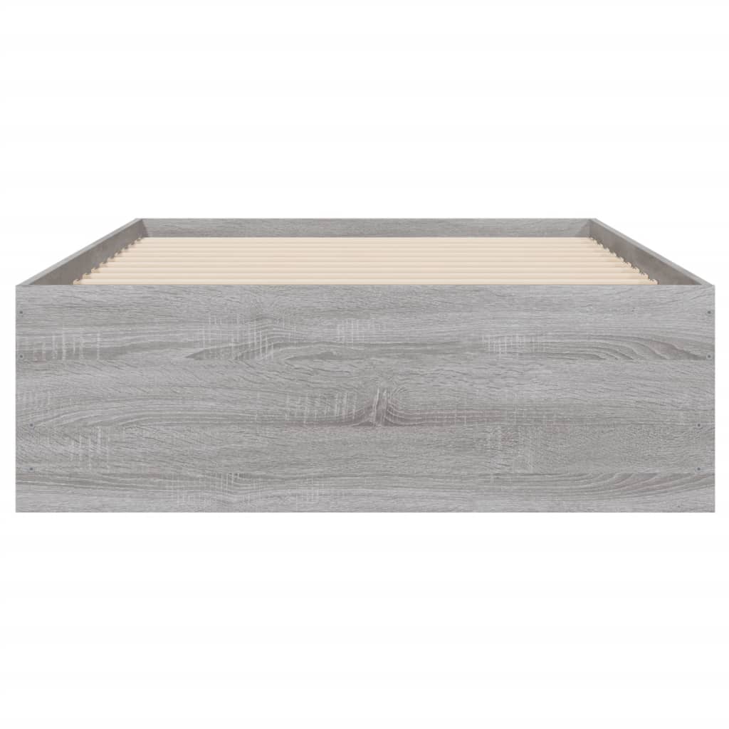 vidaXL Bed Frame with Drawers without Mattress Grey Sonoma 100x200 cm