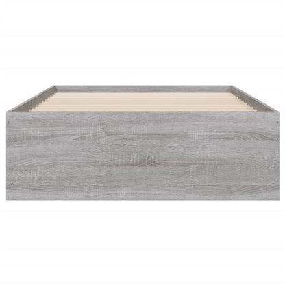 vidaXL Bed Frame with Drawers without Mattress Grey Sonoma 100x200 cm