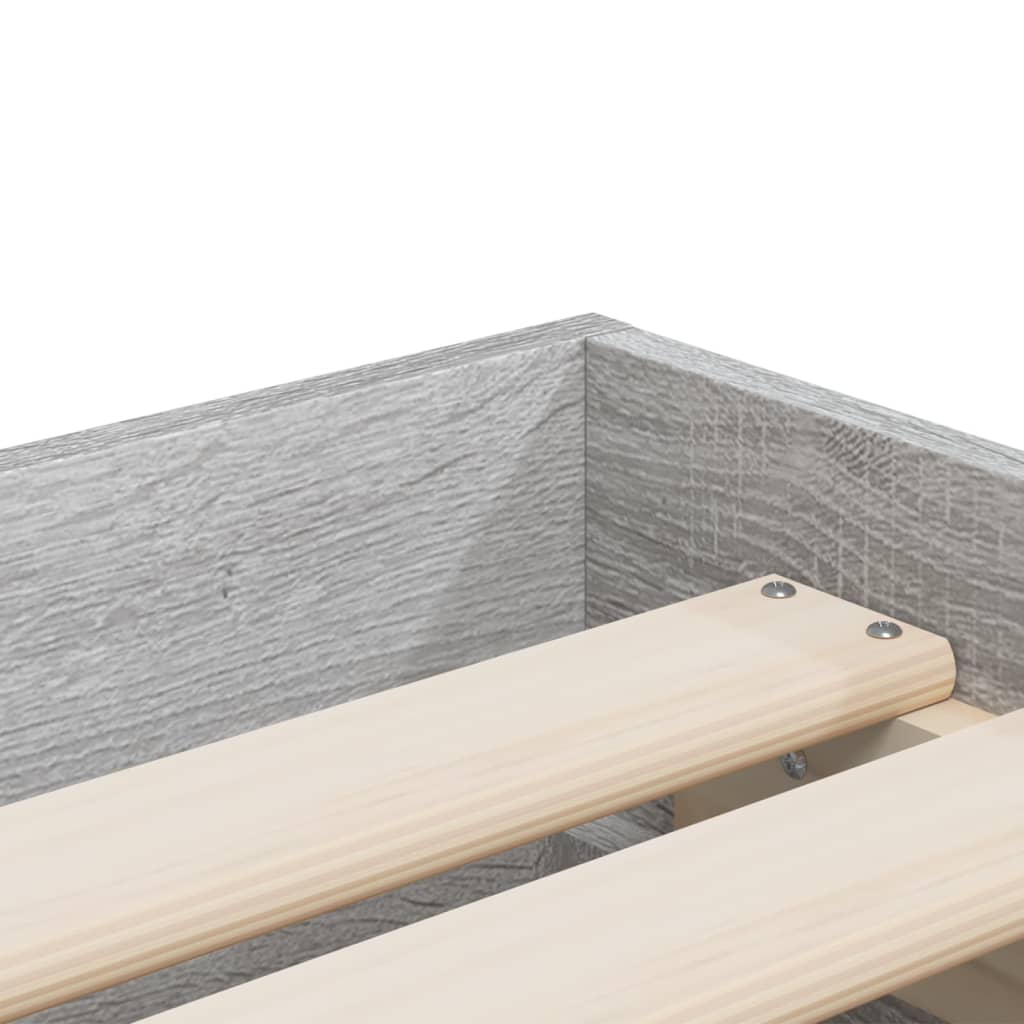 vidaXL Bed Frame with Drawers without Mattress Grey Sonoma 100x200 cm