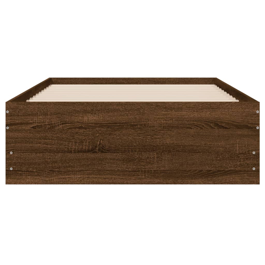 vidaXL Bed Frame with Drawers without Mattress Brown Oak 100x200 cm