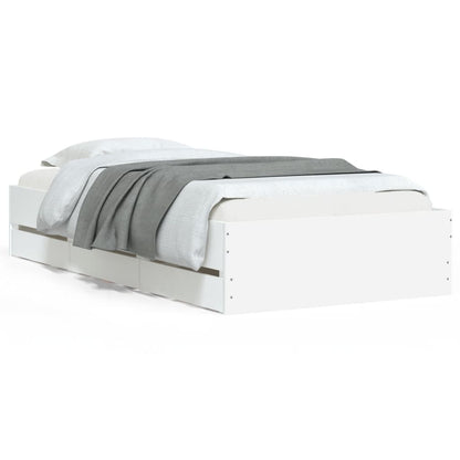 vidaXL Bed Frame with Drawers without Mattress White 90x200 cm