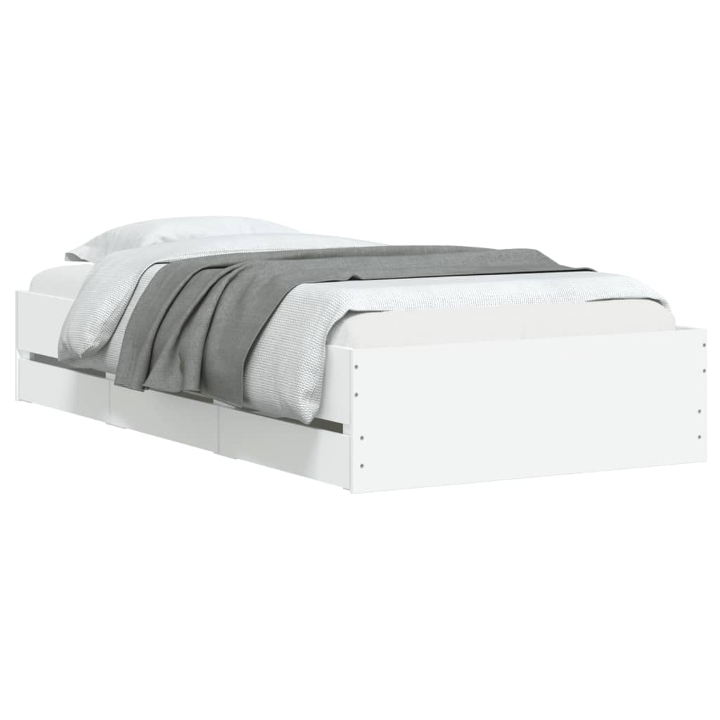 vidaXL Bed Frame with Drawers without Mattress White 90x200 cm