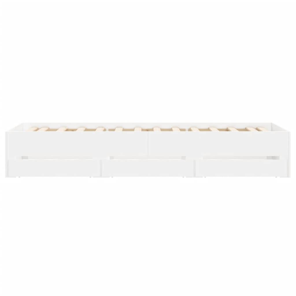 vidaXL Bed Frame with Drawers without Mattress White 90x200 cm