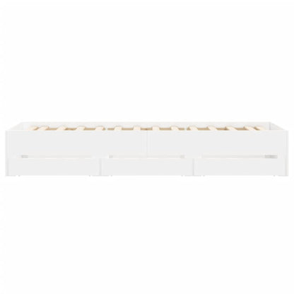 vidaXL Bed Frame with Drawers without Mattress White 90x200 cm