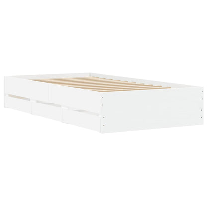 vidaXL Bed Frame with Drawers without Mattress White 90x200 cm