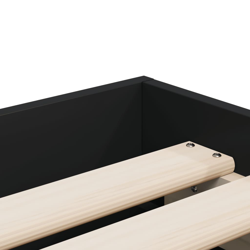 vidaXL Bed Frame with Drawers without Mattress Black 90x200 cm