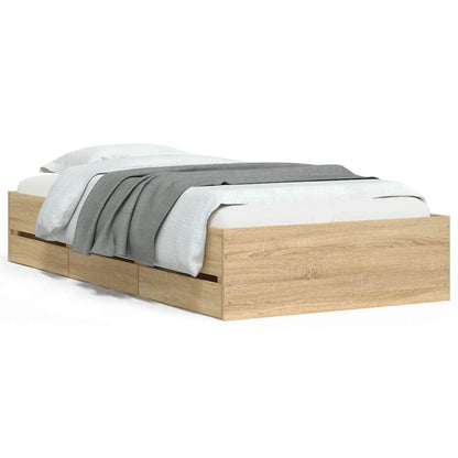 vidaXL Bed Frame with Drawers without Mattress Sonoma Oak 90x200 cm