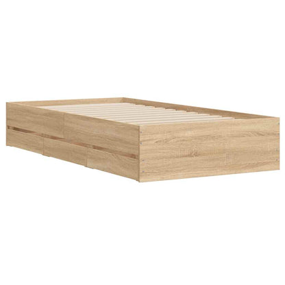 vidaXL Bed Frame with Drawers without Mattress Sonoma Oak 90x200 cm