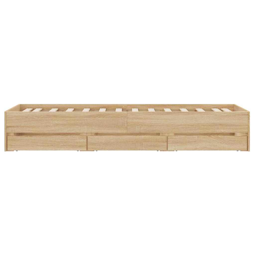 vidaXL Bed Frame with Drawers without Mattress Sonoma Oak 90x200 cm