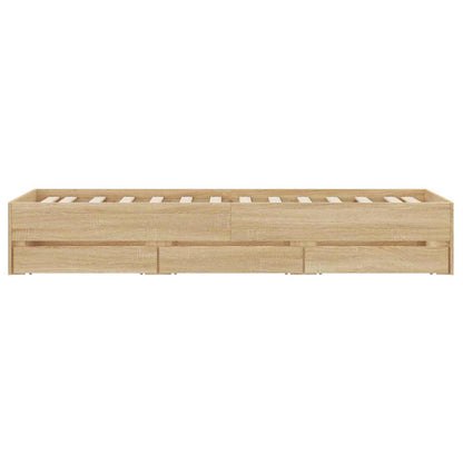 vidaXL Bed Frame with Drawers without Mattress Sonoma Oak 90x200 cm