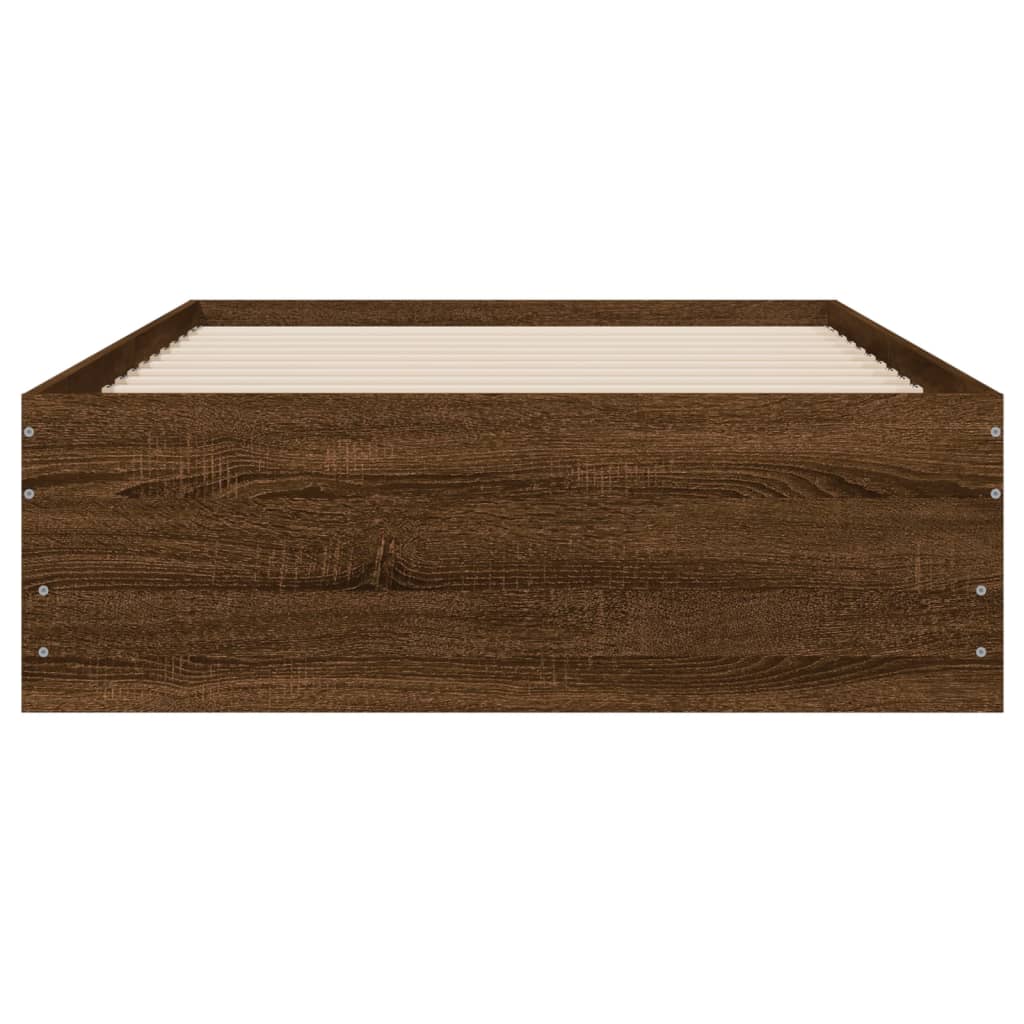 vidaXL Bed Frame with Drawers without Mattress Brown Oak 90x200 cm