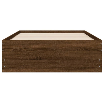 vidaXL Bed Frame with Drawers without Mattress Brown Oak 90x200 cm