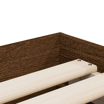 vidaXL Bed Frame with Drawers without Mattress Brown Oak 90x200 cm