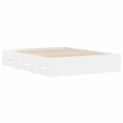 vidaXL Bed Frame with Drawers without Mattress White 140x190 cm