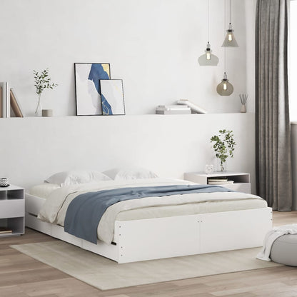 vidaXL Bed Frame with Drawers without Mattress White 140x190 cm